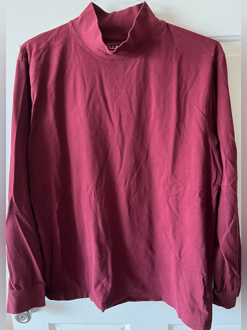 L.L. Bean Men's Long-Sleeve Mock Neck Shirt - Wine